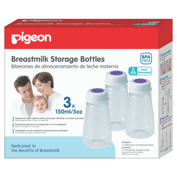 Biberones de Almacenamiento Boca Estandar 150ml X 3 Pigeon - babycentro-com - Pigeon